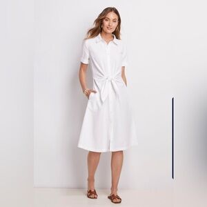 NWT Vineyard Vines Westerly Linen/Cotton White Tie-Front Shirt Dress